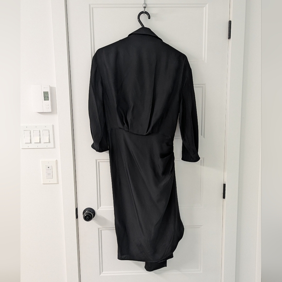 Gauge81 Miya Silk Wrap Dress Black Asymmetric Luxury Designer Size 40 / Small - Picture 6 of 8